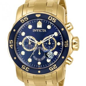 Invicta Pro Diver Scuba Men's Watch - 48mm (PF14074) 18KT Gold Plated Brand New